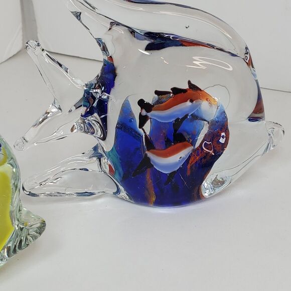 Vintage Morano Glass Fish Paperweight Aquarium Inside Nautical Decor - Picture 4 of 6
